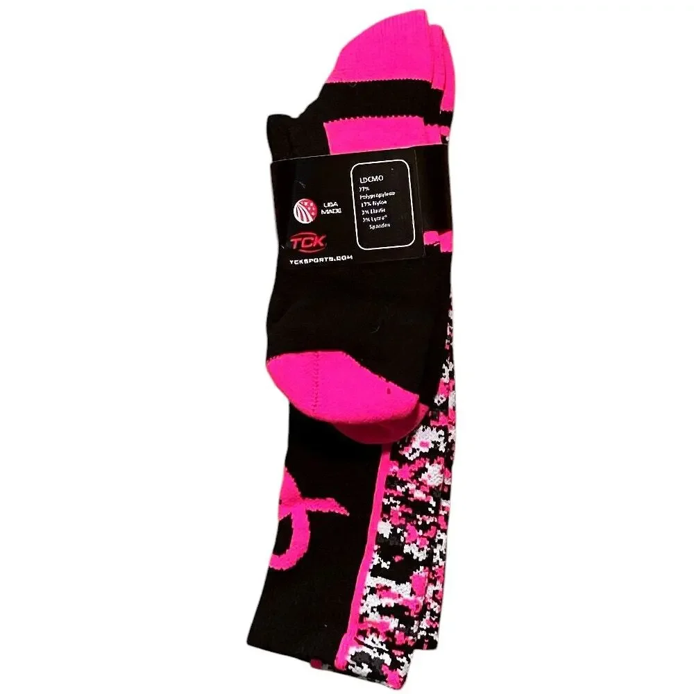 NWT TCK Twin City Digital Camo Breast Cancer Awareness Crew Socks M